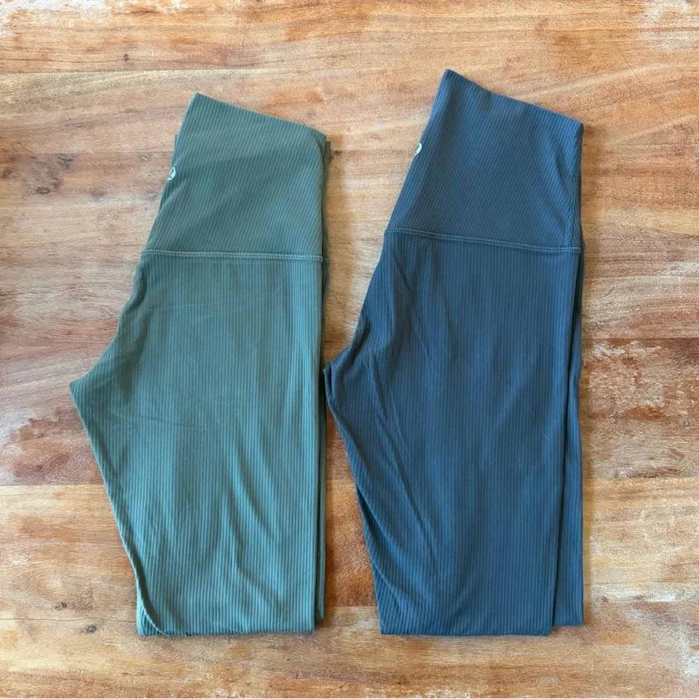 2 grey and sage lululemon Align™ High-Rise Ribbed Pant 28" - Picture 3 of 3